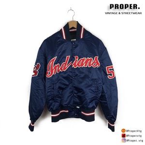 Vintage Cleveland Indians Bomber Jacket 90s Mlb